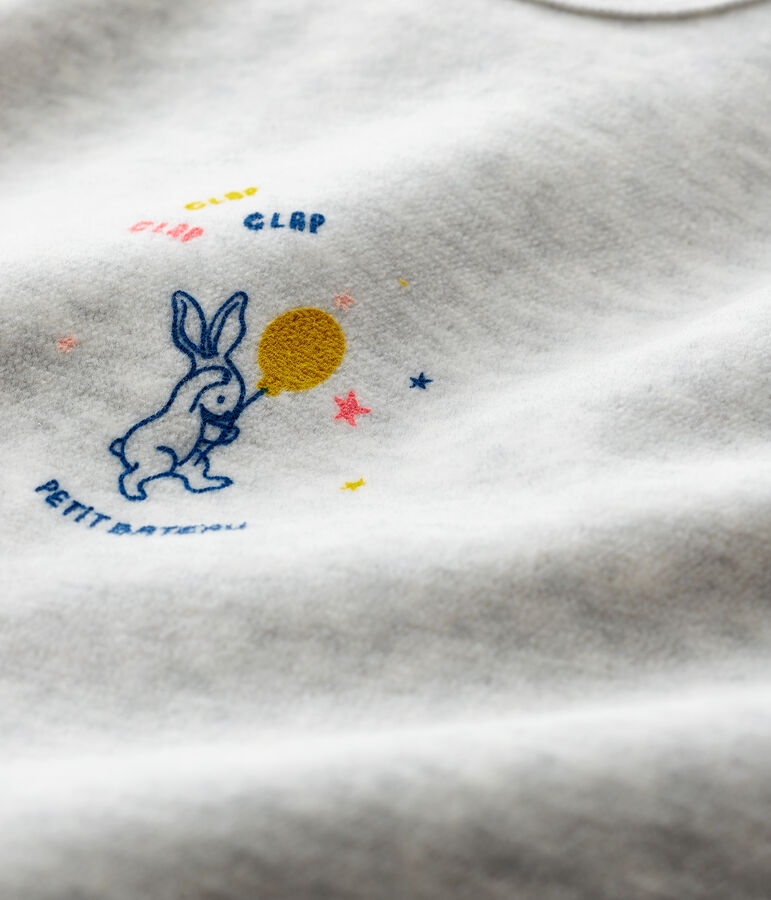 Tutina beb&egrave; di velluto grigio m&eacute;lange grigio BELUGA CHINE