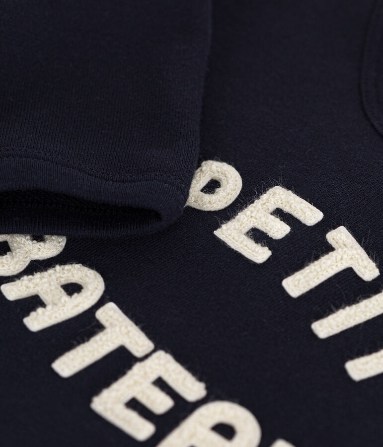 Felpa in tessuto felpato per beb&egrave; blu SMOKING