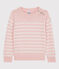 Pullover bambina in lana e cotone rosa MINOIS/bianco MARSHMALLOW