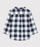 Camicia in cotone bebè. blu SMOKING/bianco MARSHMALLOW