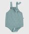 Pagliaccetto neonato in maglia a punto legaccio con spalline verde PAUL