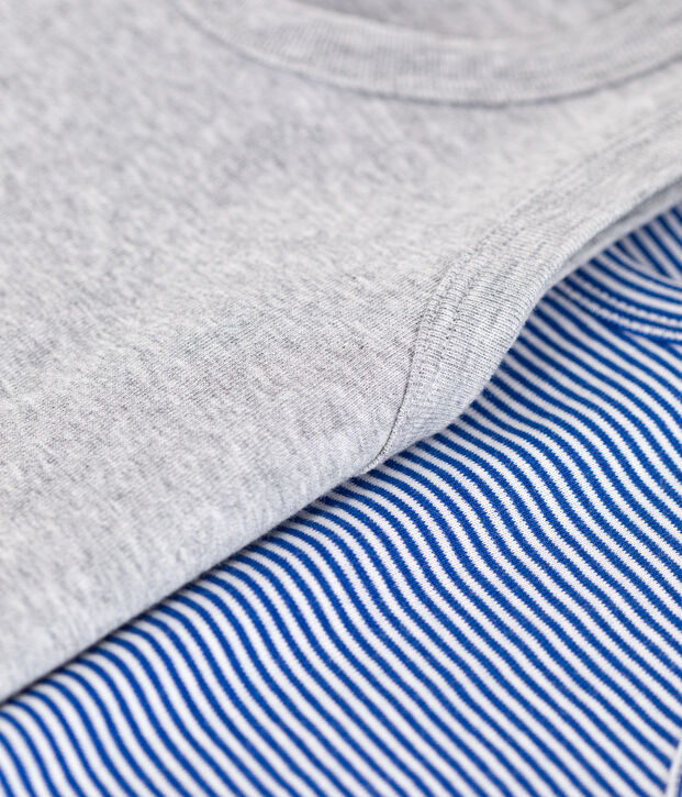 Set di 2 canotte in cotone a righe bambino multicolore