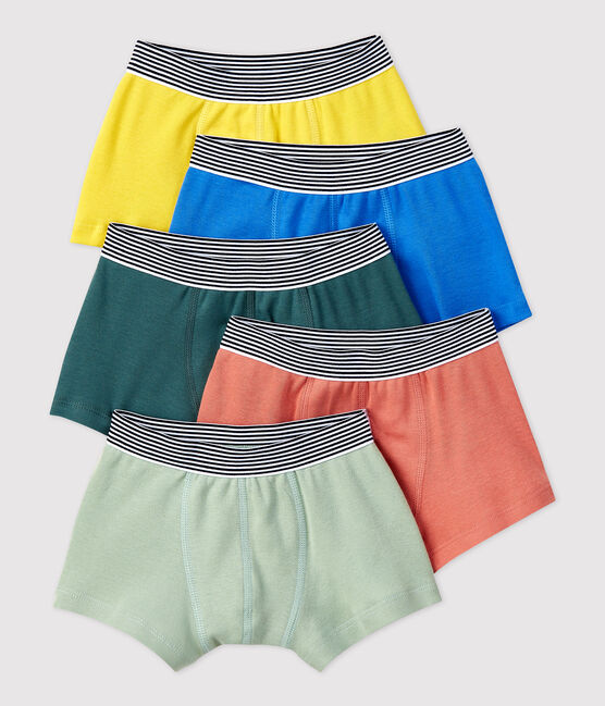 Confezione da 5 boxer a tinta unita bambino in cotone variante 1