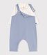 Set salopette e body con colletto in cotone tinta unita neonato