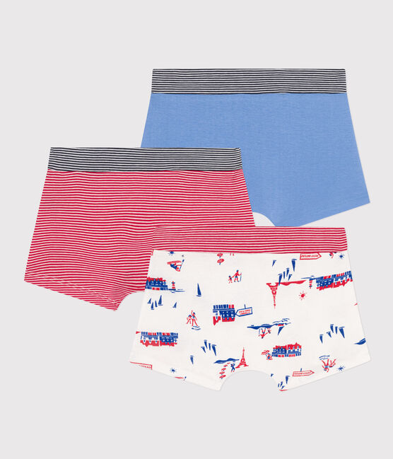 Confezione da 3 boxer bambino in cotone motivo Parigi variante 1