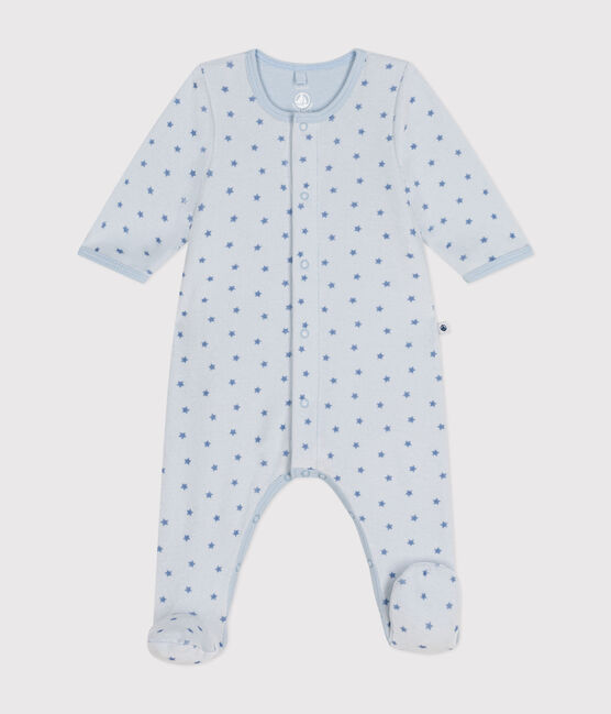 Bodyjama con stampa a stelline in velluto neonato blu GOMME/ BEACH