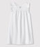 Camicia da notte bianca bambina in cotone sottile bianco ECUME