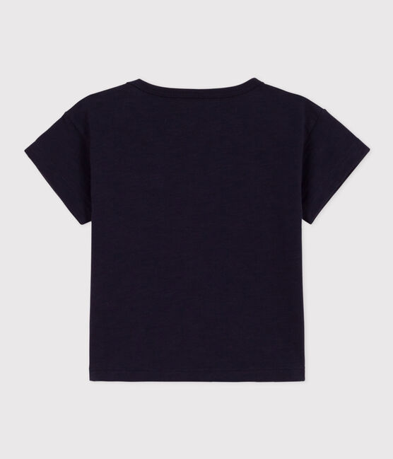 T-shirt a maniche corte bebè in jersey fiammato blu SMOKING