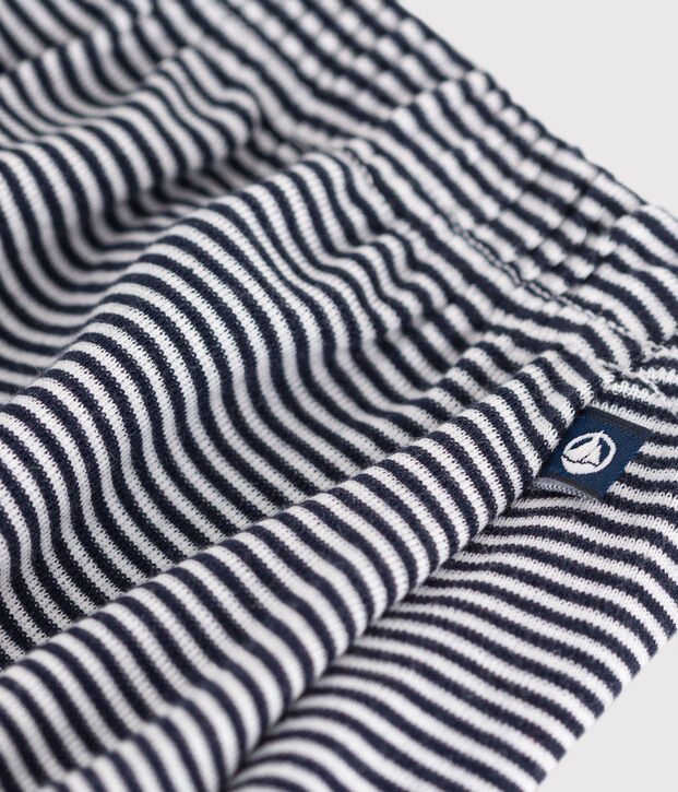 Bloomer in cotone millerighe neonato blu/bianco