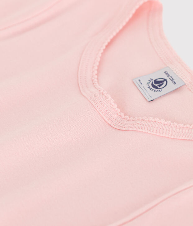 T-shirt a maniche corte bambina in cotone rosa