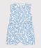 Tutina corta senza maniche in cotone con ciliegie blu stampate neonato blu MARSHMALLOW/ PORCELANA