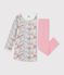 Camicia da notte e leggings bambina in tubique a fiori rosa/multicolore