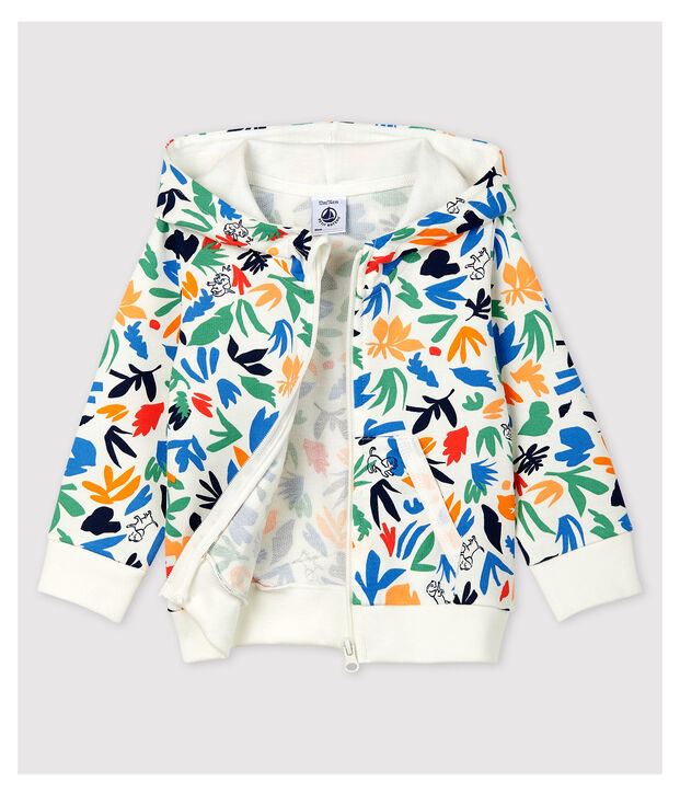 Cardigan in molleton beb&egrave;. bianco/multicolore