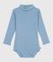 Body a dolcevita in cotone tinta unita neonato ADRIATIC