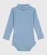Body a dolcevita in cotone tinta unita neonato