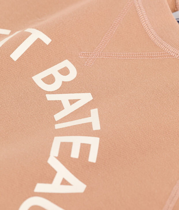 Felpa donna in cotone beige