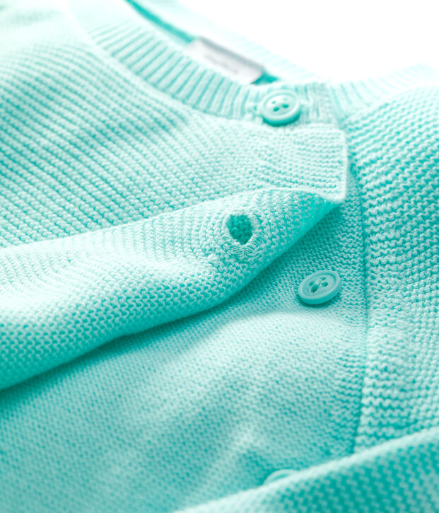 Cardigan blu beb&egrave; in tricot di cotone biologico blu