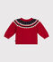 Maglione in maglia con lana neonato rosso STOP/ MULTICO