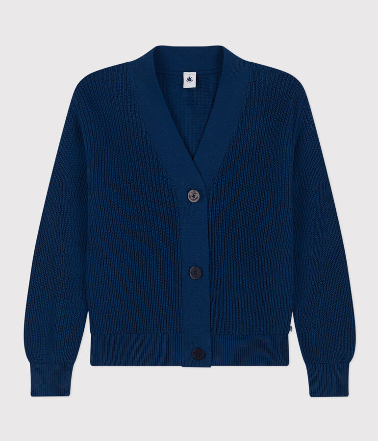 Cardigan a costa inglese in cotone Donna blu INCOGNITO