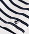 Abito a maniche lunghe in cotone spesso a righe bambina bianco MARSHMALLOW/blu SMOKING