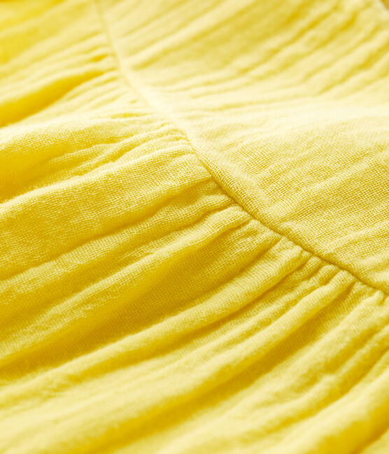 Abito in garza di cotone biologico bebè giallo ORGE