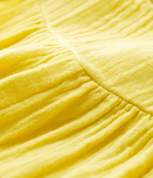 Abito in garza di cotone biologico beb&egrave; giallo