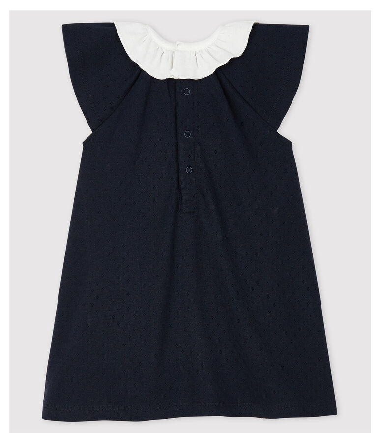 Abito body con colleto a costine beb&eacute; femmina blu