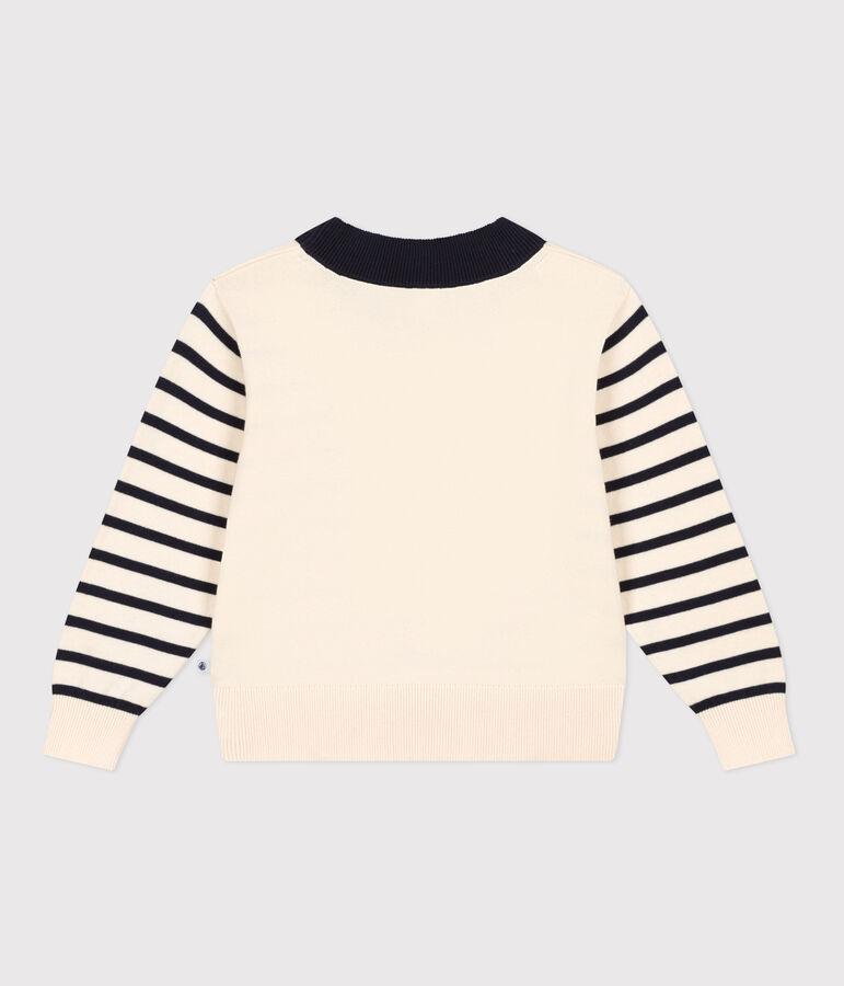 Maglione alla marinara in cotone bambino unisex bianco AVALANCHE/ MULTICO