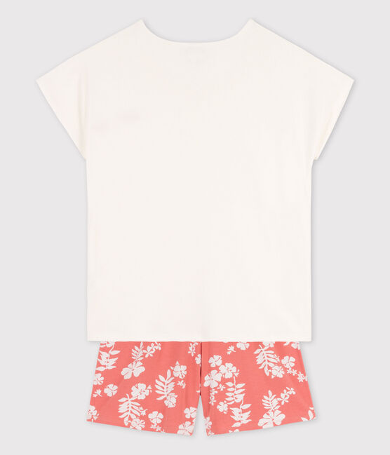 Pigiama corto bambina in cotone bianco MARSHMALLOW/ PAPAYE
