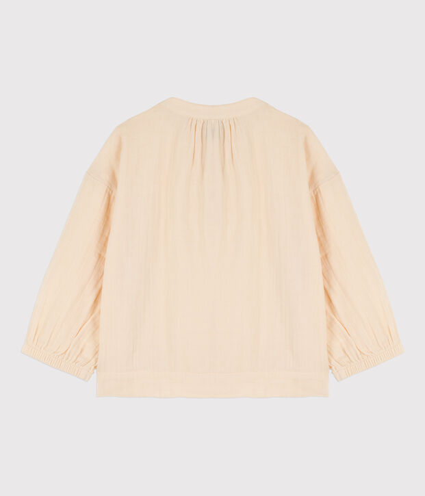 Blusa in garza di cotone bambina ecru