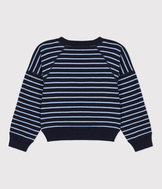 Felpa in cotone bambino unisex blu SMOKING/ SKY CHINE