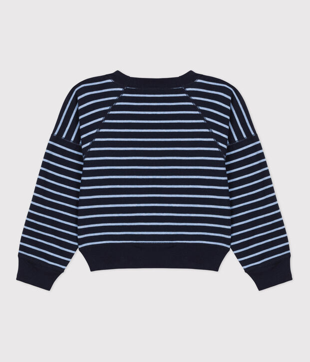 Felpa in cotone bambino unisex blu/blu