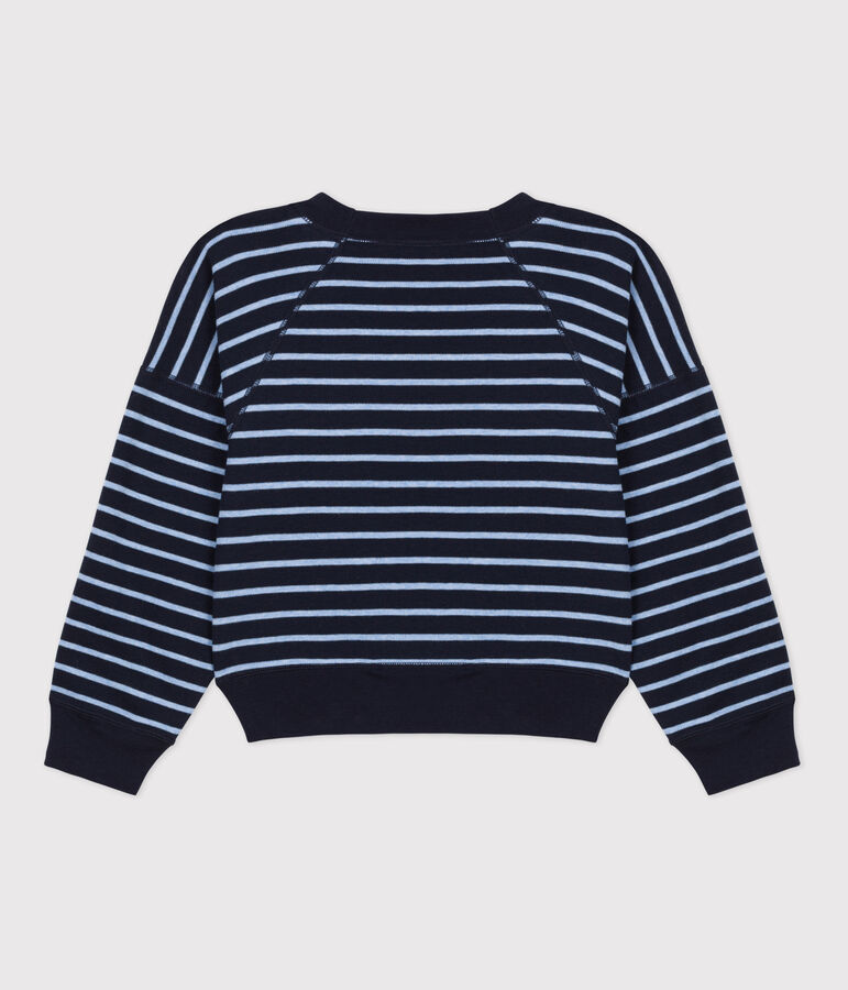 Felpa in cotone bambino unisex blu/blu