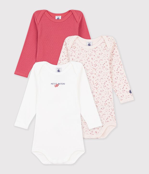 Lot de bodies manches longues en coton multicolore