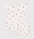 Abito neonata a maniche corte in cotone e bloomer con stampa a cuori