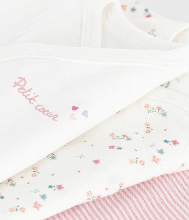 Set di body incrociati a maniche corte in cotone fantasia neonato multicolore