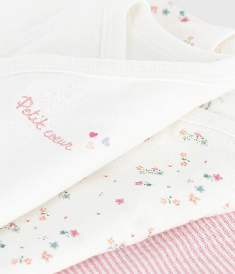 Set di body incrociati a maniche corte in cotone fantasia neonato multicolore