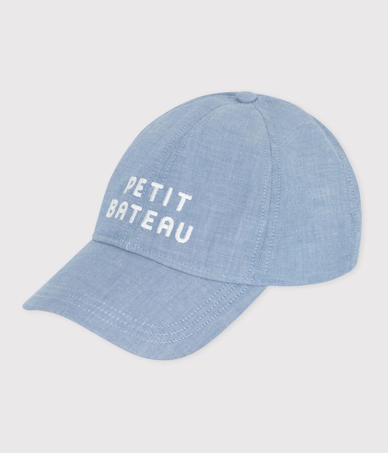 Berretto Petit Bateau in denim chiaro bambino blu