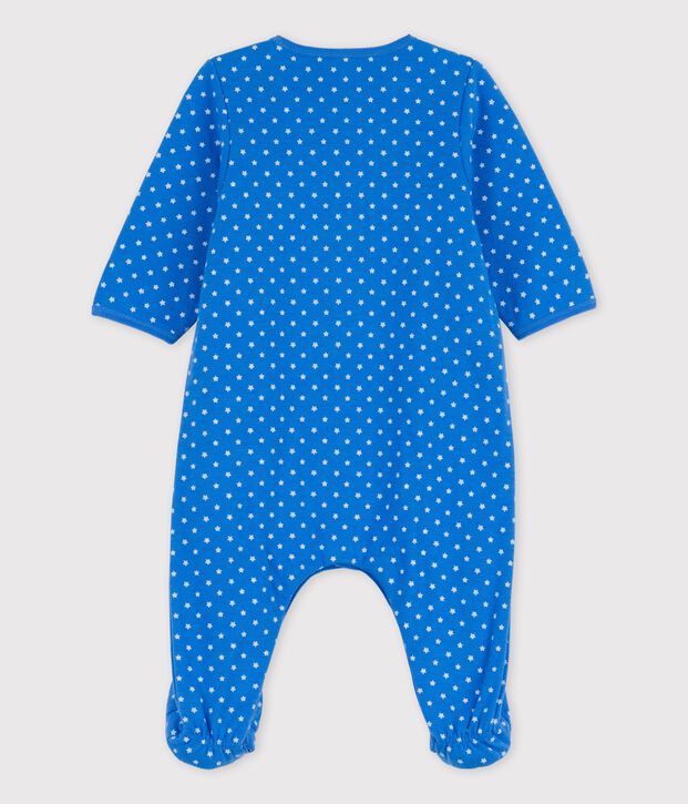 Bodyjama beb&egrave; in cotone biologico blu/bianco
