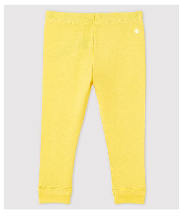 Leggins per beb&egrave; in cotone giallo
