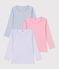 Set di T-shirt a maniche lunghe in cotone tinta unita bambino multicolore