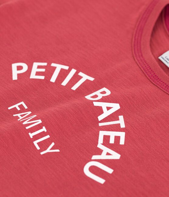 T-shirt stampata in cotone bambino rosa PAPI