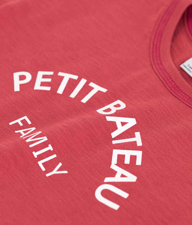 T-shirt stampata in cotone bambino rosa