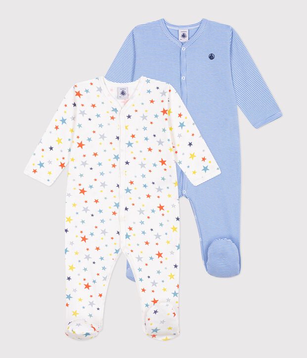 Set di pigiami in cotone con stampa neonato multicolore