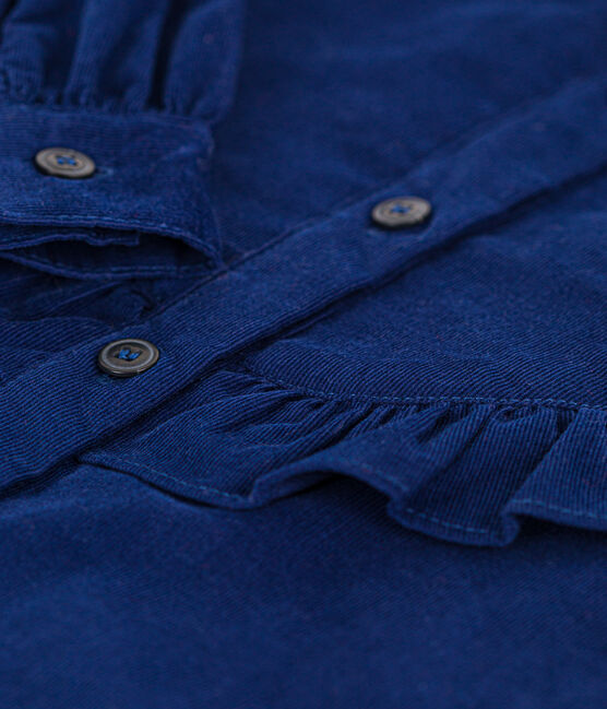 Blusa in velluto fine bambina BLEU FONCE