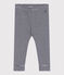 Leggins in cotone con stampa millerighe neonato blu SMOKING/bianco MARSHMALLOW