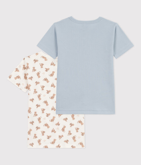 Confezione da 2 t-shirt manica corta bambino in cotone con leopardi variante 1