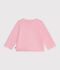 Cardigan in cotone tinta unita con stemma a cuore neonato rosa