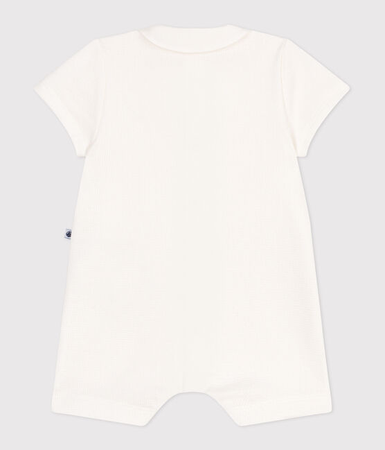Tutina in cotone per neonati con colletto ricamato bianco MARSHMALLOW