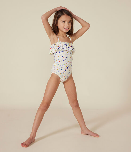 Costume da bagno intero con stampa bambina bianco MARSHMALLOW/bianco MULTICO